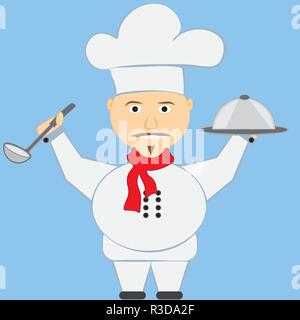 Cartoon Küchenchef Vector Illustration Design. Stock Vektor