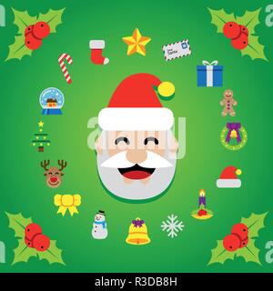 Santa Claus Icons Stock Vektor