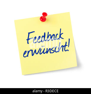 Notizzettel - wünschenswerte Feedback Stockfoto