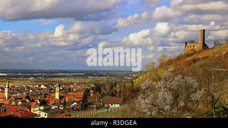 Strahlenburg schriesheim und Panoramablick Stockfoto