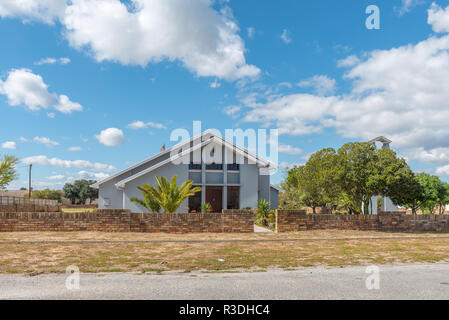 LAAIPLEK, SÜDAFRIKA, 21. AUGUST 2018: Halle der Niederländischen Reformierten Kirche in Laaiplek in der Western Cape Provinz von Südafrika Stockfoto