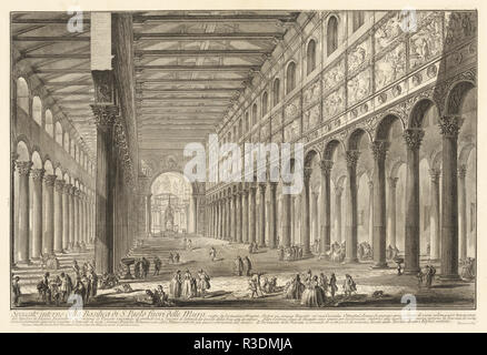 Spaccato interno della Basilica di S. Paolo fuori delle Mura. Vom: vermutlich 1748/1749. Medium: Radierung. Museum: Nationalgalerie, Washington DC. Autor: Giovanni Battista Piranesi. PIRANESI, GIOVANNI BATTISTA. Stockfoto