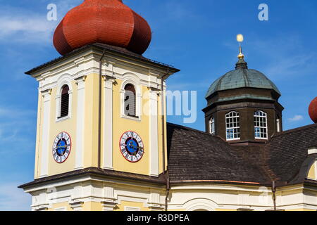 Kirche Unserer Lieben Frau vom Guten Rat in Dobra Voda, Tschechische Republik, sonnigen Sommertag Stockfoto