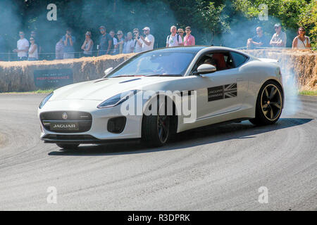 Jaguar F-Type drift Erfahrung am Goodwood Festival der Geschwindigkeit 2018 Stockfoto