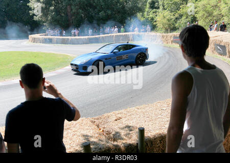 Jaguar F-Type drift Erfahrung am Goodwood Festival der Geschwindigkeit 2018 Stockfoto