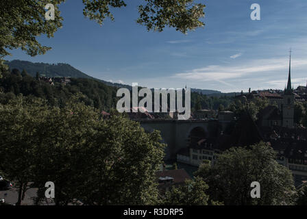 Das schöne Stadtbild über der Hauptstadt Bern, schweizlan Stockfoto