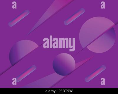 Abstrakte geometrische Formen auf einem violetten Hintergrund. Schnitt zu Papier mit Schatten. Vector Illustration Stock Vektor