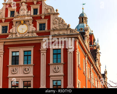 Malerische Renaissance Gebäude Rathaus in Gotha am Marktplatz Stockfoto