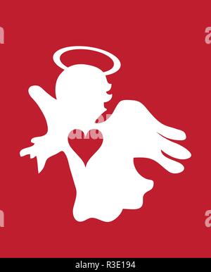 Vector Illustration eines Engels. Weihnachten Hintergrund. Urlaub Hintergrund. Stock Vektor