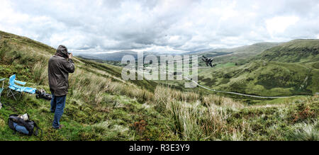 Die Mach Loop in Wales - Low altitude Training Bereich für Luftwaffe Stockfoto