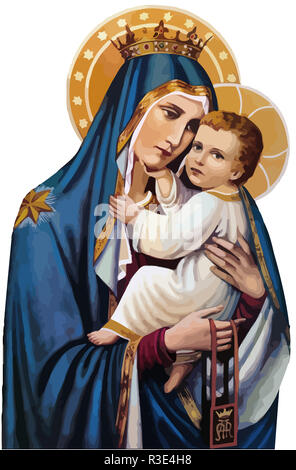 Maria von Nazareth orthodoxe Kirche Baby Jesus theotokos heiligen Abbildung Stockfoto