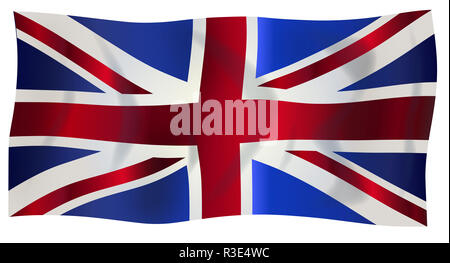 Typische Union Jack-Flagge des Vereinigten Königreichs von England Schottland Irland und Wales Stockfoto