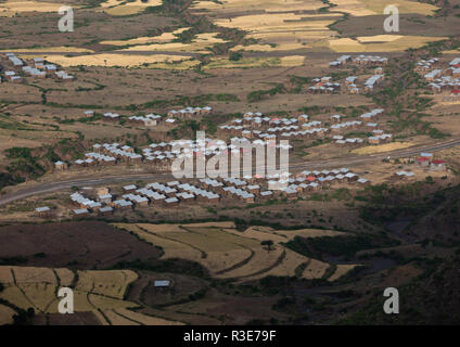 Neuen Gebäuden im Vorort der Stadt, Amhara-region, Lalibela, Äthiopien Stockfoto