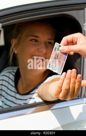 Fahrprüfung abgelegt Stockfoto