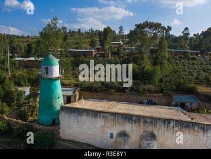 Luftaufnahme von dengogo Moschee, Harari Region, Dengogo, Äthiopien Stockfoto