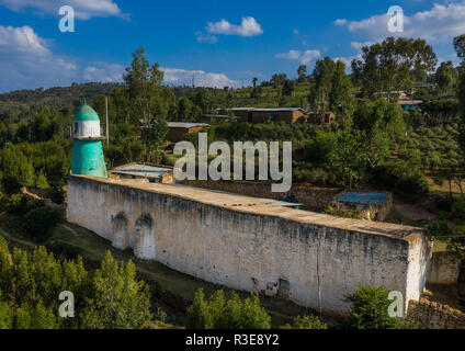 Luftaufnahme von dengogo Moschee, Harari Region, Dengogo, Äthiopien Stockfoto