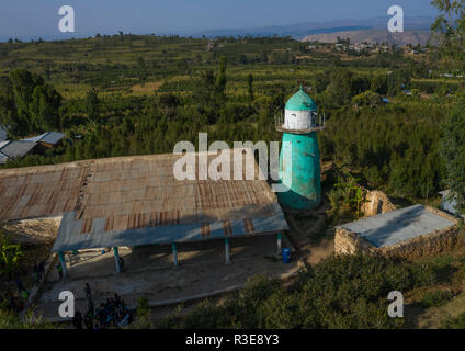 Luftaufnahme von dengogo Moschee, Harari Region, Dengogo, Äthiopien Stockfoto