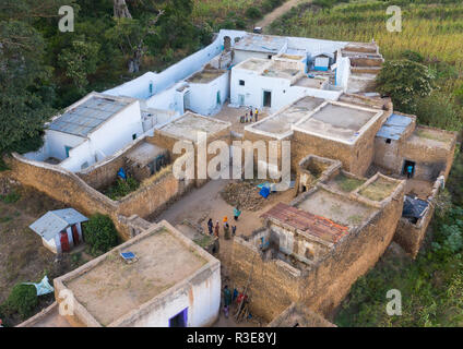 Luftaufnahme der muslimischen heiligen Ort in der Landschaft, Harari Region, Harar, Äthiopien Stockfoto