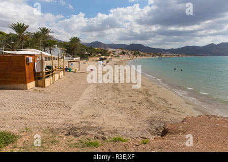 La Isla Plana Strand Murcia, Spanien zwischen Puerto de Mazarron und Cartagena entfernt Stockfoto