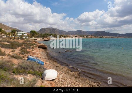 La Isla Plana Küste Murcia, Spanien zwischen Puerto de Mazarron und Cartagena entfernt Stockfoto