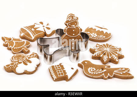 Lebkuchen Schneemann Stockfoto