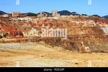 Eisensulfid, Corta Atalaya, der größte Tagebau in Europa, Minas de Riotinto, nerva. Provinz Huelva, Andalusien, Spanien Stockfoto