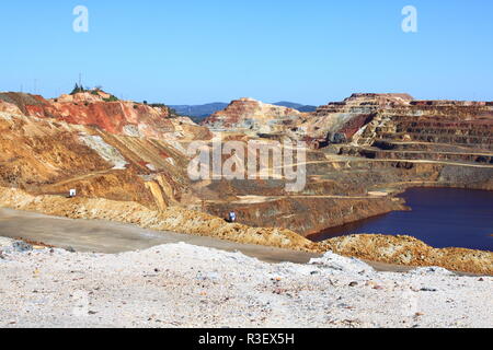 Eisensulfid, Corta Atalaya, der größte Tagebau in Europa, Minas de Riotinto, nerva. Provinz Huelva, Andalusien, Spanien Stockfoto