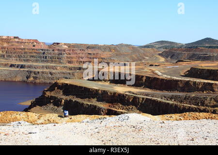 Eisensulfid, Corta Atalaya, der größten Open Mine in Europa, Minas de Riotinto, nerva. Provinz Huelva, Andalusien, Spanien Stockfoto