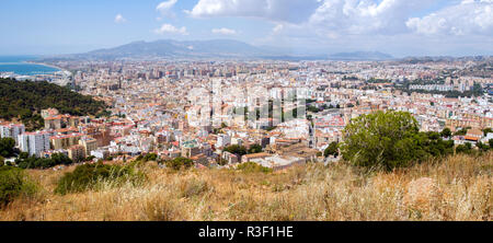 Panoramablick über Malaga Stockfoto