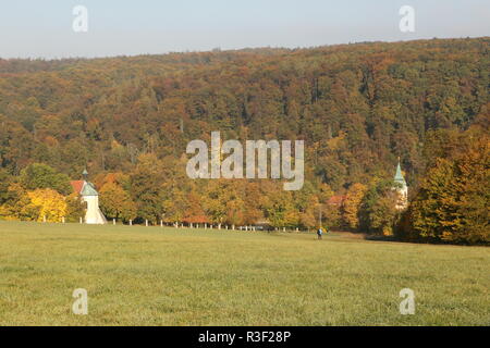 Blick in die weltenburger Enge in Weltenburg in Kelheim Stockfoto