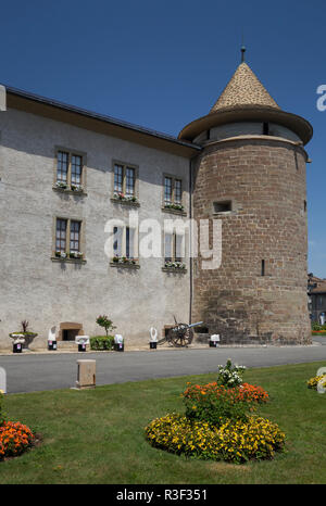 Morges schloss im Kanton Waadt, Schweiz Stockfoto