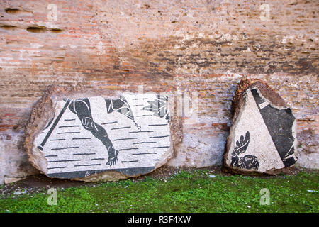 Fragmente von dekorativen Mosaiken in den Caracalla-Thermen in Rom, Italien Stockfoto