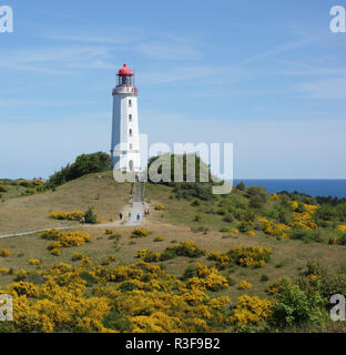 HIDDENSEE, Deutschland - Juni 9, 2016: Dornbusch Leuchtturm auf Hiddensee in Deutschland Stockfoto