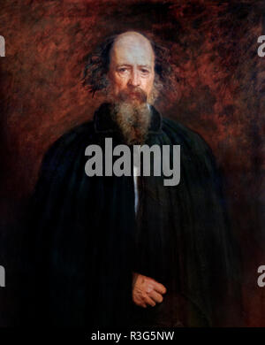 Alfred Tennyson. Porträt des Dichters Alfred Lord Tennyson (1809-1892) von John Everett Millais (1829-1896), Öl auf Leinwand, 1881 Stockfoto