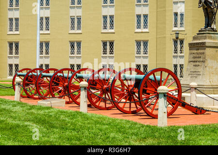 Cadet Batterie, Paradeplatz, Virginia Military Institute, Lexington, Virginia Stockfoto