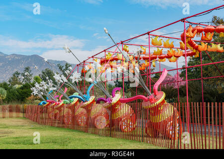 Los Angeles, Nov. 17: Morgen Blick auf die bunten Laternen von Moonlight Wald Festival am 17.November, 2018 in Los Angeles Stockfoto