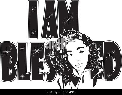 Dieses eine hübsche Dame Sie ist ein Model African American Ethnizität hübsches Haar Glück Portrait Frauen Afro-Frauen schöne Menschen Beauty Salon Stock Vektor