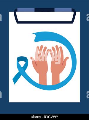 Zwischenablage Multifunktionsleisten-unterstützung Movember Kampagne Vector Illustration Stock Vektor