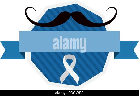 Movember Prostatakrebs Gesundheit label Vector Illustration Stock Vektor