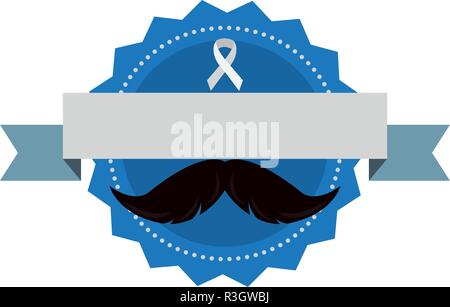 Movember Prostatakrebs Gesundheit label Vector Illustration Stock Vektor