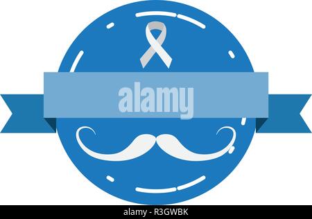 Movember Prostatakrebs Gesundheit label Vector Illustration Stock Vektor