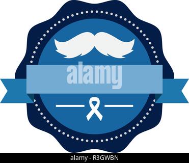 Movember Prostatakrebs Gesundheit label Vector Illustration Stock Vektor