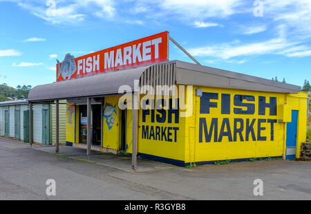 Traditionelle australische Fischmarkt shop Lokal verkaufen, frisch gefangenem Fisch am Wharf, Sydney, NSW Australien Stockfoto