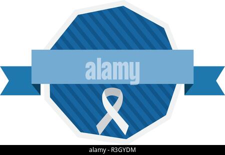 Label ribbon movember Prostatakrebs Vector Illustration Stock Vektor