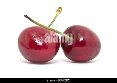 Kirsche Frucht auf weißem Hintergrund Stockfoto