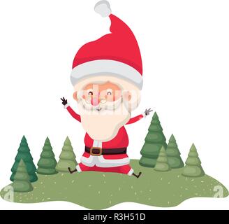 Santa Claus bewegte und Weihnachtsbäume avatar Charakter Stock Vektor