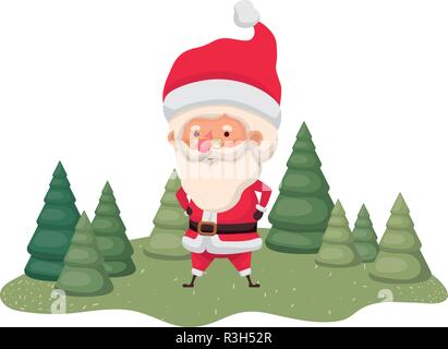 Santa Claus bewegte und Weihnachtsbäume avatar Charakter Stock Vektor