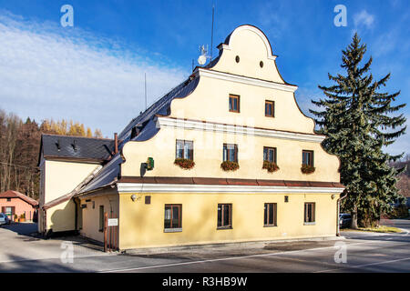 Na Rychtě, Lipová-lázně, Jeseníky, Česká republika/alte Bürgermeister Haus, Kurort Lipova Lazne, Gesenke, Tschechische Republik Stockfoto