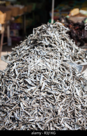 Schöne lebendige orientalischer Markt mit Körben voller verschiedener Gewürze Stockfoto