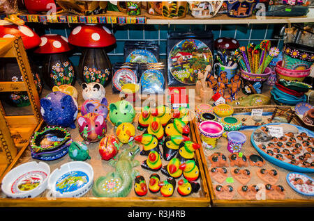 Costa Rica Souvenirs zum Verkauf in der Zentrale Markt von San Jose. Stockfoto